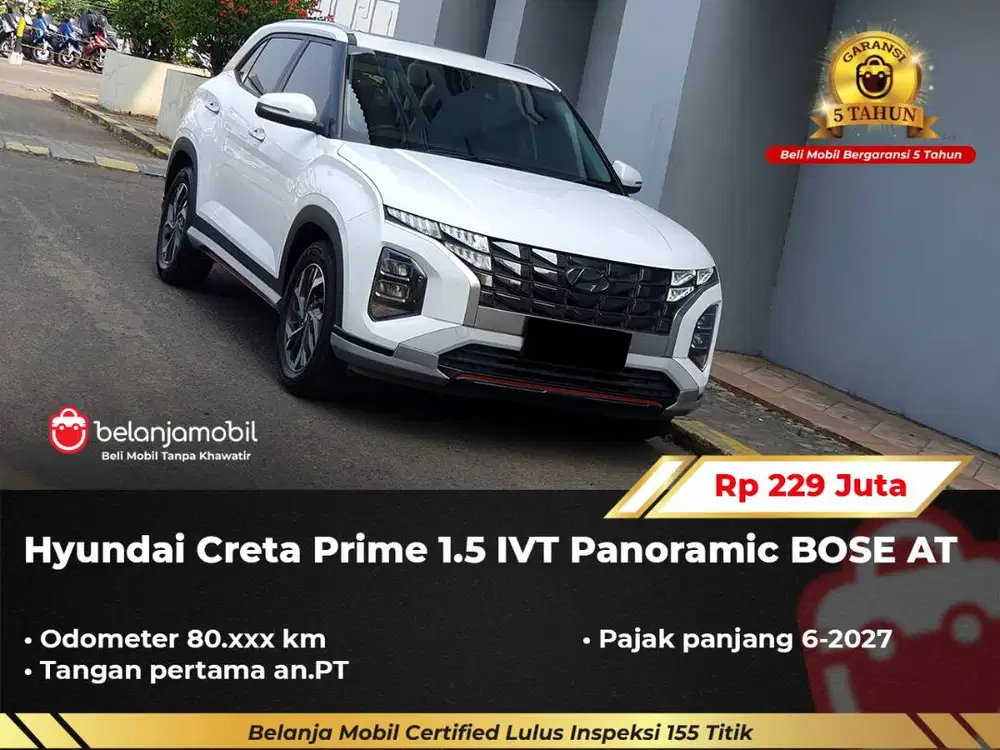 [ GARANSI 5TH ] Hyundai Creta Prime 1.5 Panoramic BOSE AT 2022/2023