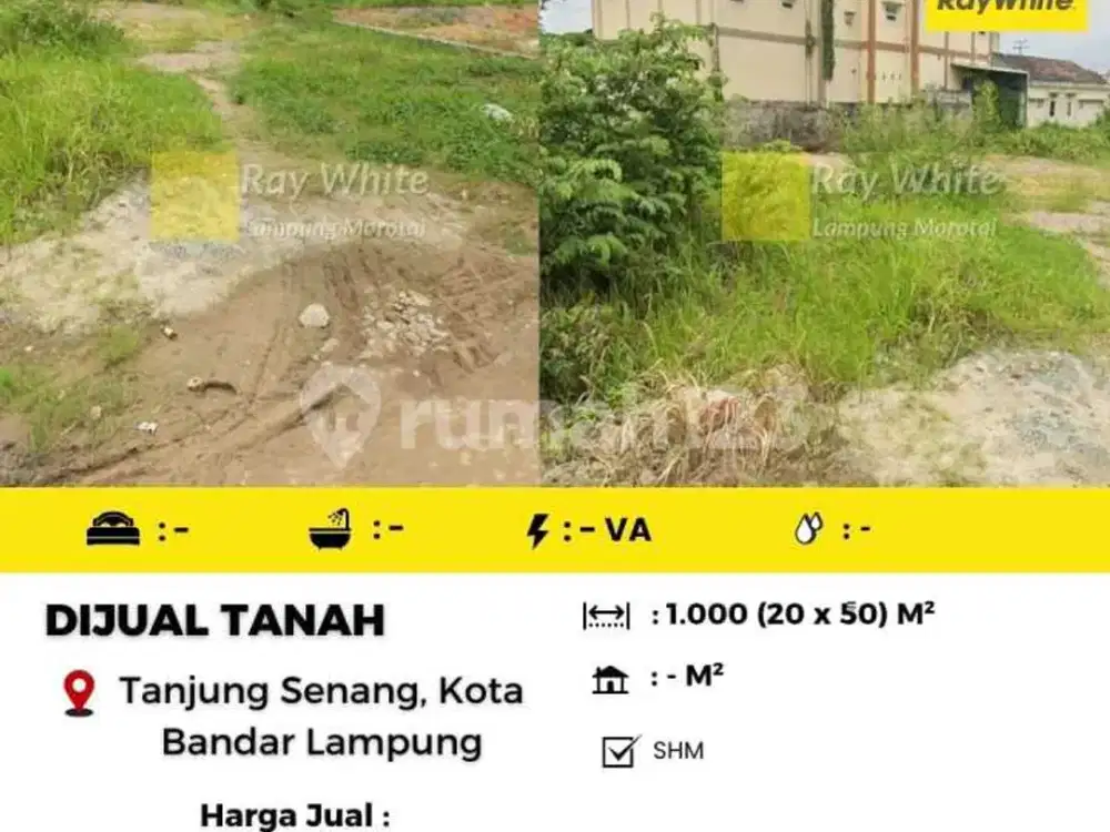 DIJUAL TANAH DI DEKAT FLY OVER UNTUNG SUROPATI TANJUNG SENANG KOTA BANDAR LAMPUNG