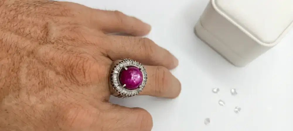 Rubi Tanzania 8krat ring perak asli