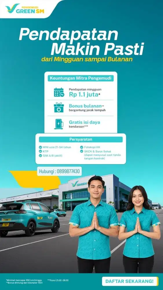 Lowongan driver green sm bekasi