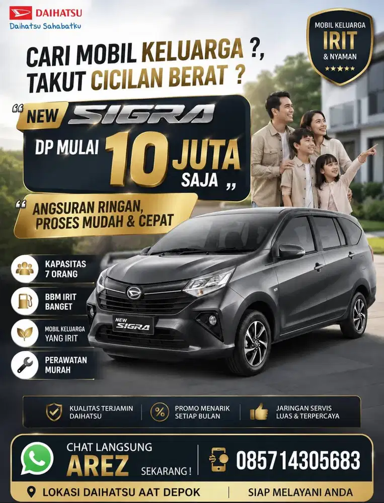 Promo Merdeka Daihatsu Sigra Dp mulai 5 jutaan.