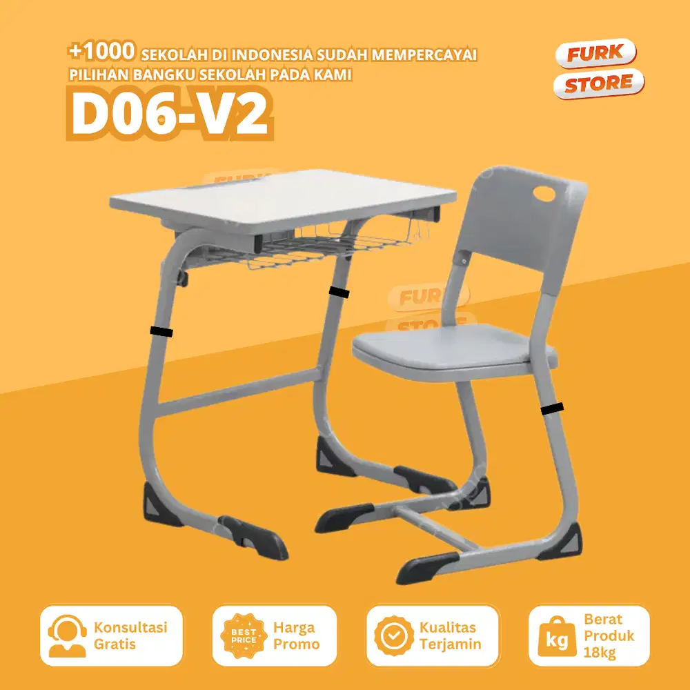 Meja Sekolah SD Tipe D06 v2 - Meja Kursi SMP | Meja Kursi Siswa Rangka