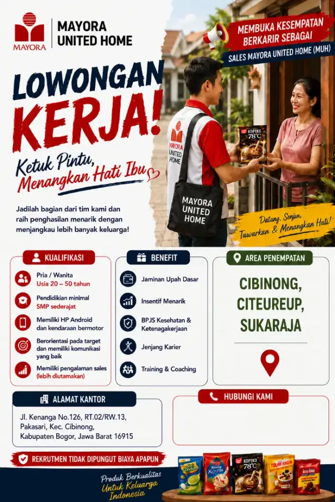LOWONGAN KERJA MAYORA UNITED HOME