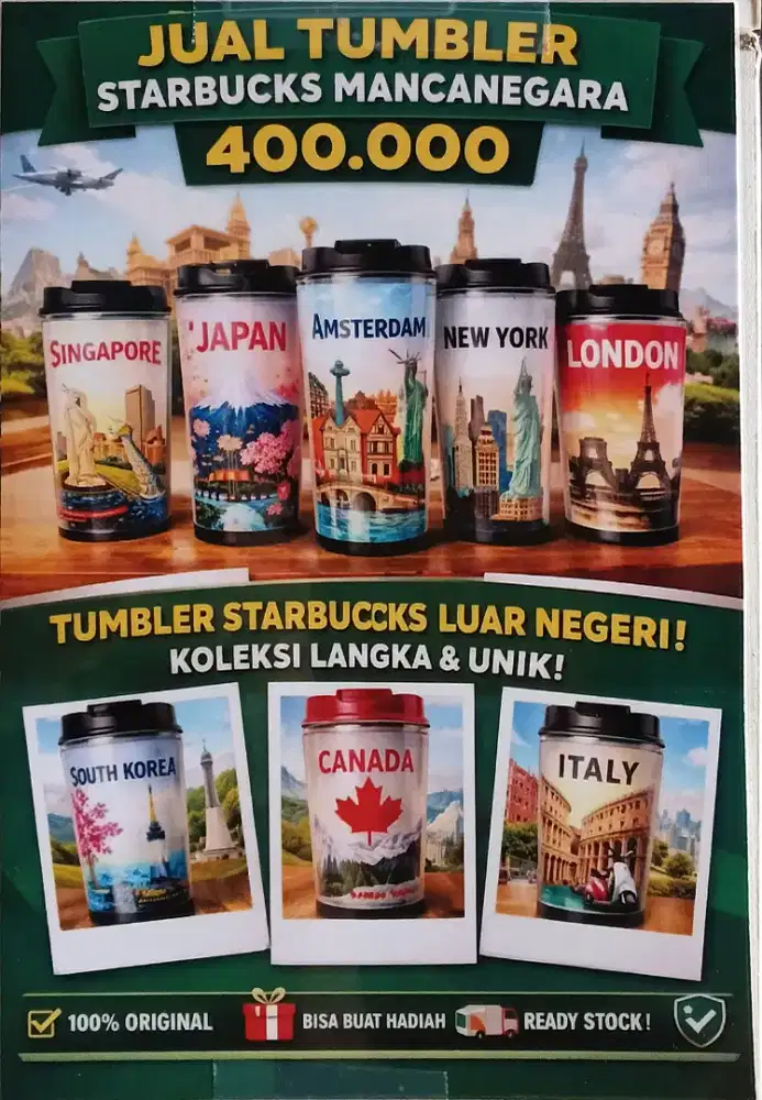 Tumbler Starbucks Original Mancanegara dan Indonesia Edition