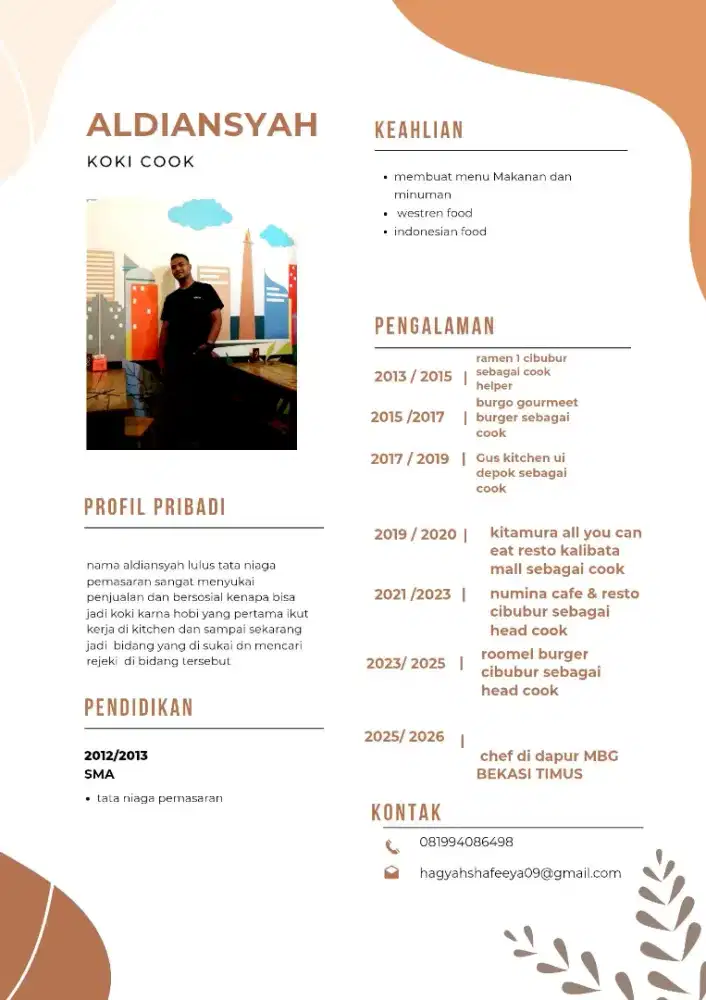 cari kerja chef sous chef MBG RESTO&CAFE