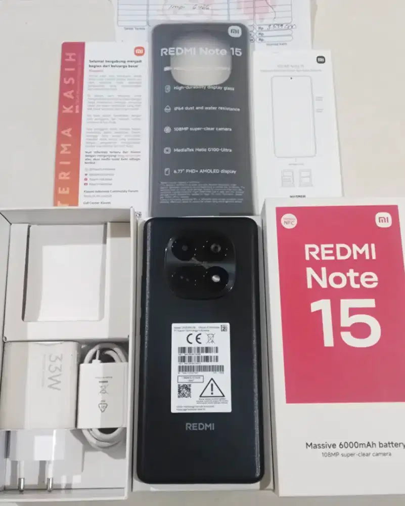 Redmi note 15 4G ram 8/128 fullset mulus no minus neme 1 bulan