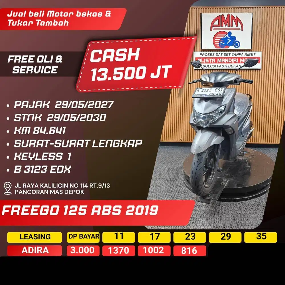 FREEGO 125 ABS 2019 PAJAK HIDUP SPAYLATER CC 0% CASH / KREDIT ALISTA
