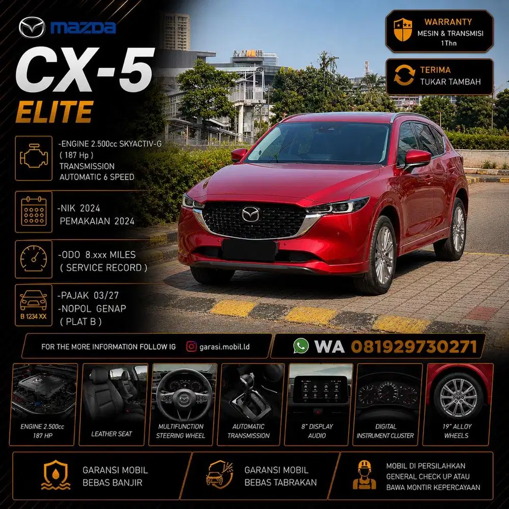 Mazda CX-5 Elite 2.5 Skyactiv-G 2024 / Odo 8rbu Miles