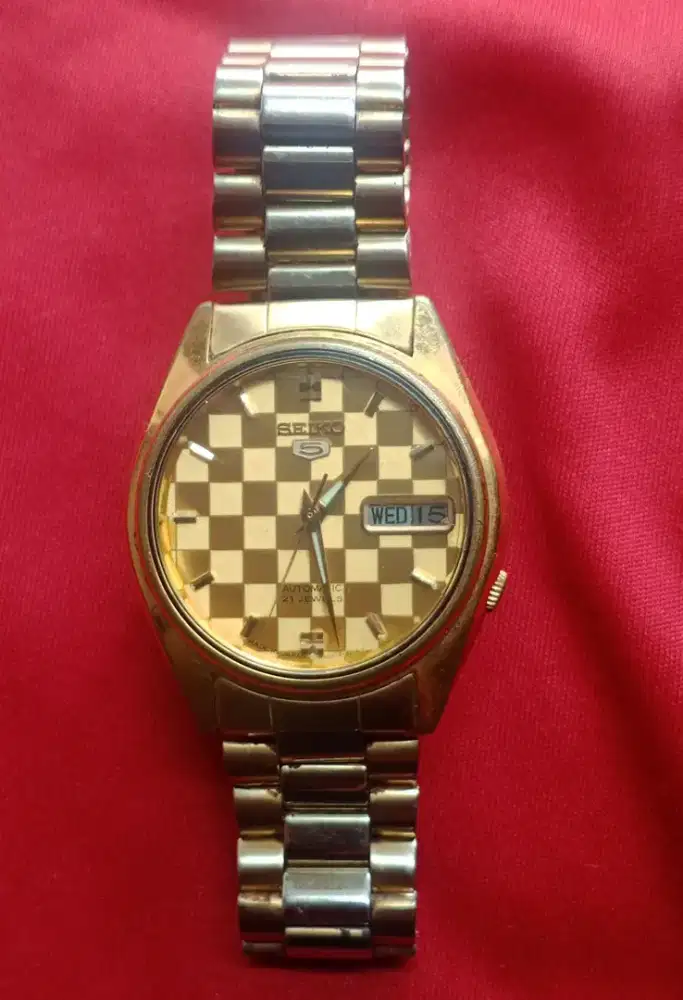 Seiko 5 matic 7019-6081 A1 Gold Japan Jewel versi Arab Saudi original.