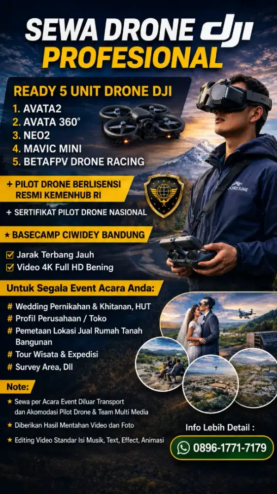 SEWA DRONE DJI MAVIC AIR2 + PILOT