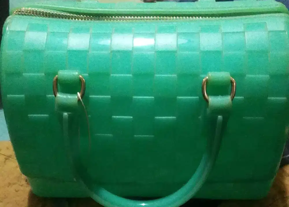 Tas hijau jelly, no merk jual murah