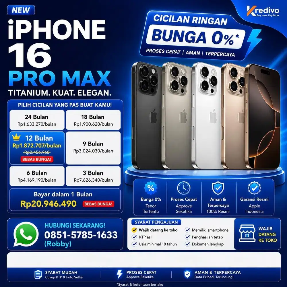 Kredit iPhone 16 Pro Max - Denpasar