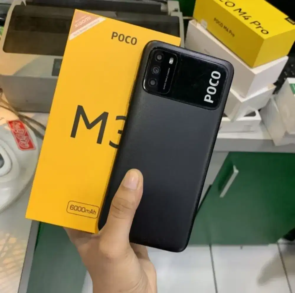 For sale Xiaomi Poco m3 6/128 warna hitam full set