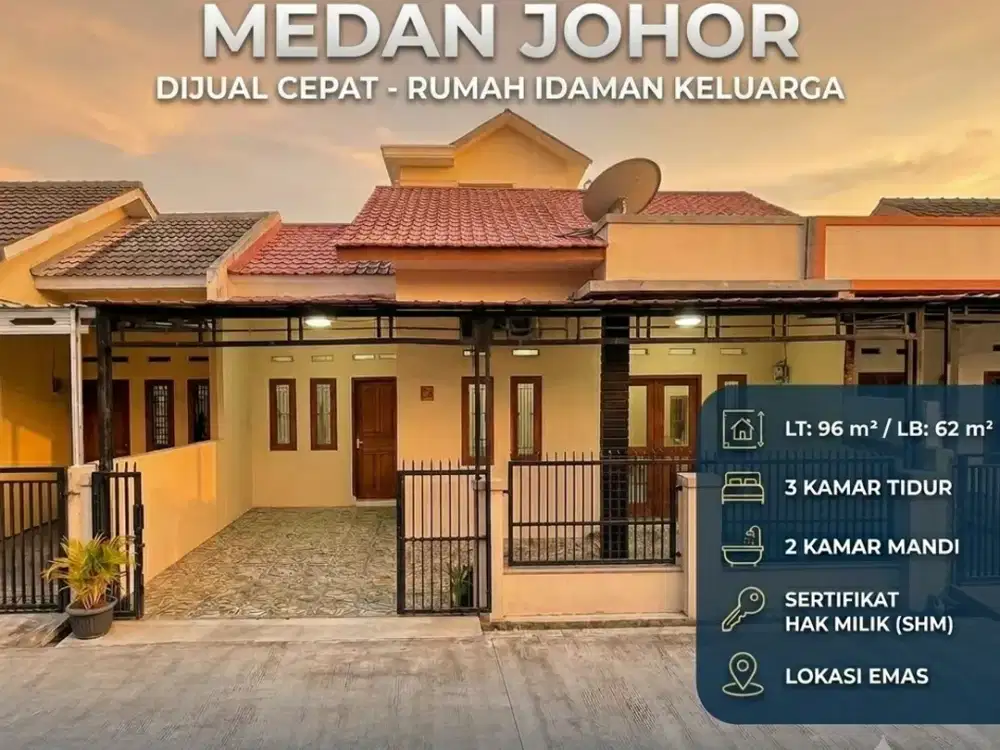 JUAL CEPAT RUMAH DI MEDAN JOHOR | LEBAR 8 3T 2KM
