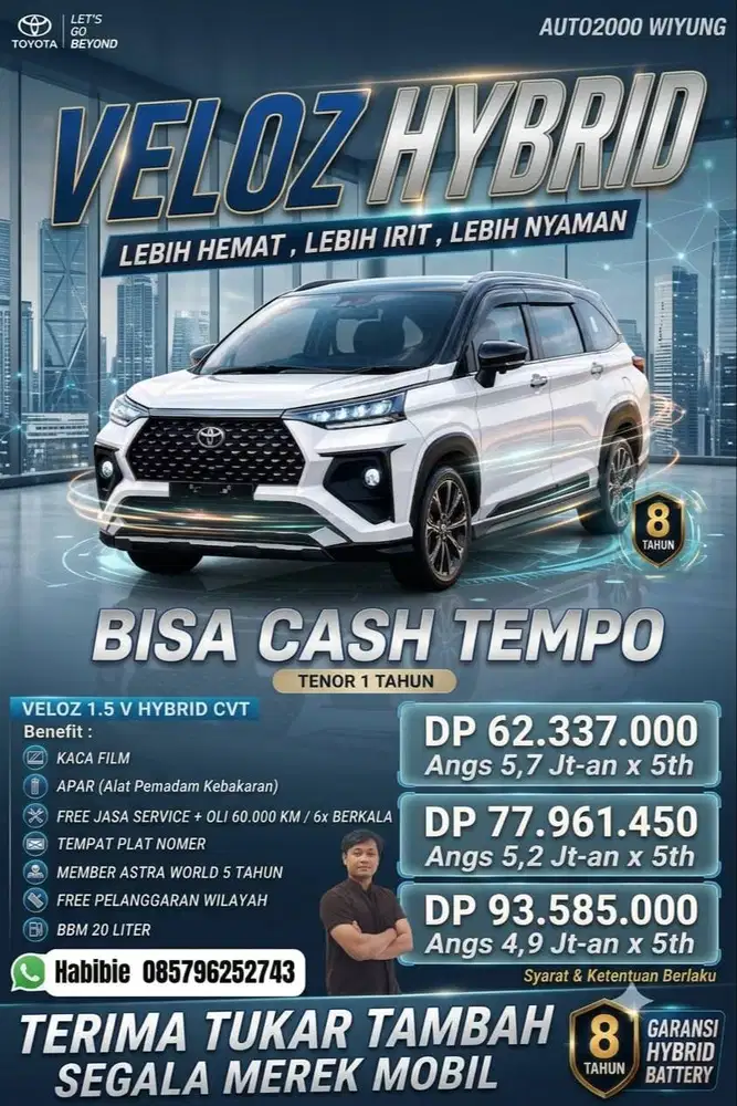 New Toyota Veloz V Hybrid CVT 2026