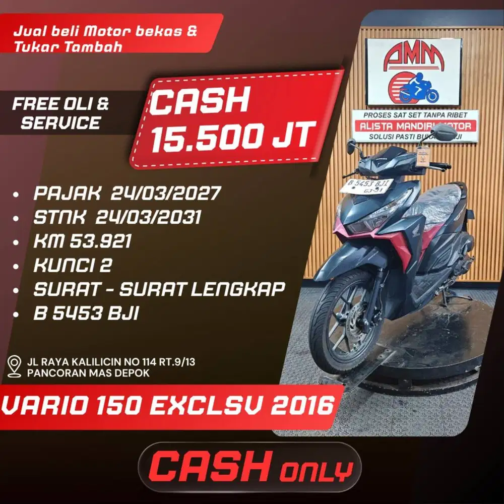 VARIO 150 EXCLSV 2016 PAJAK HIDUP SPAYLATER KREDIVO CASH ONLY ALISTA