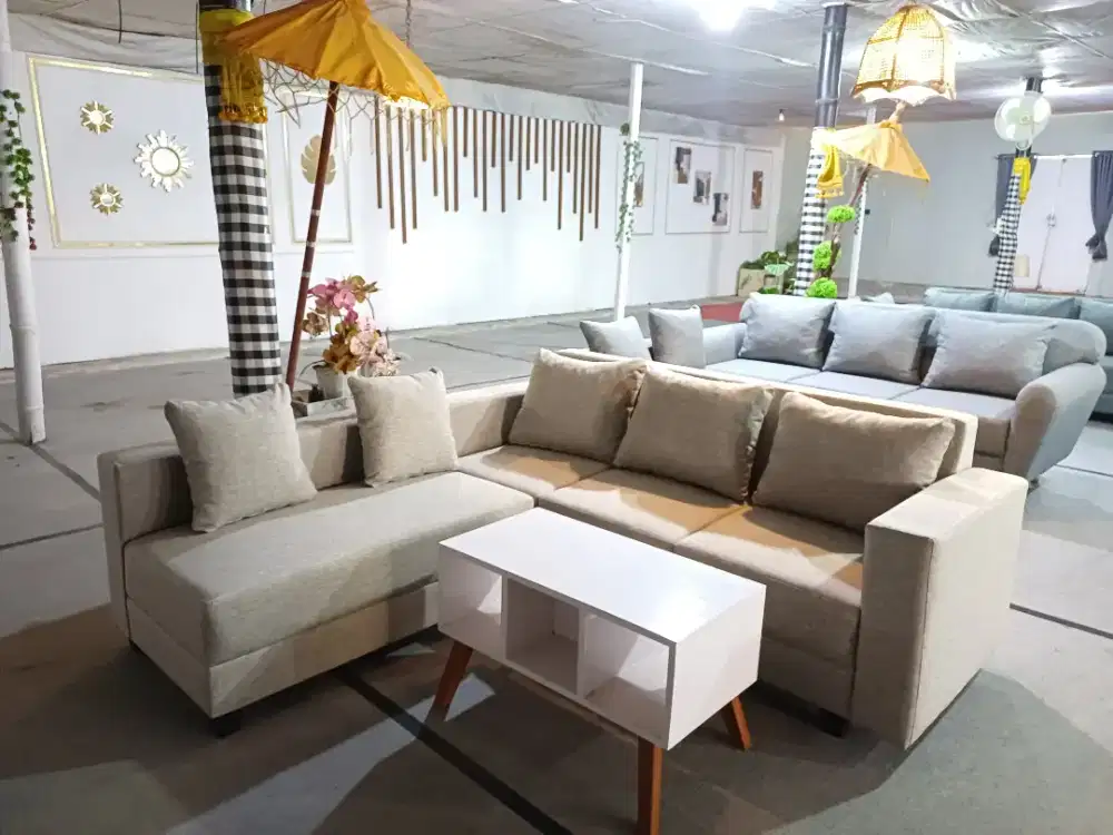 Sofa L kotak + meja, gratis kirim jogja sleman bantul