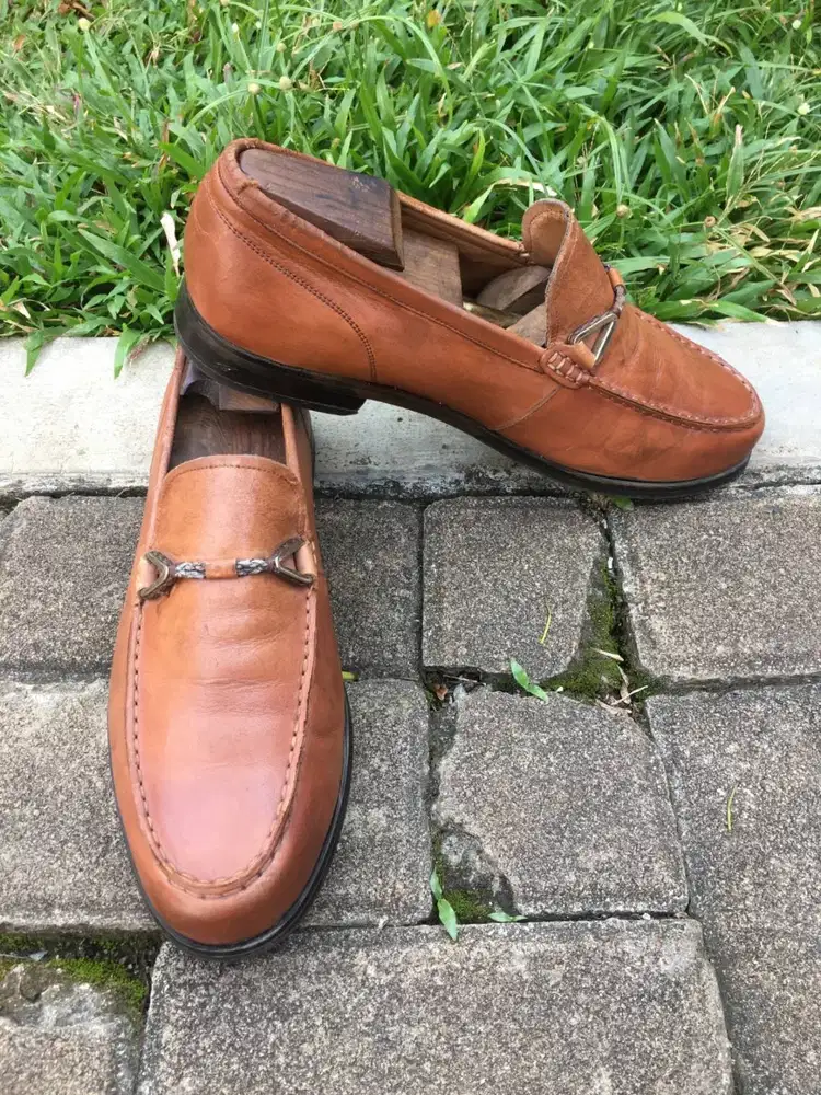 Loafer Pedro Bit Kulit Coklat Tan Size 42 Minus