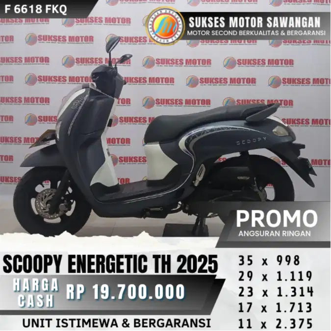 DP 600 CASH KREDIT HONDA NEW SCOOPY ENERGETIC TH 2025 MULUS BERGARANSI