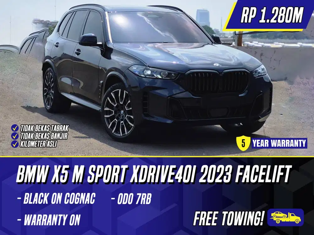 BMW X5 M Sport xDrive40i 2023 Facelift Black on Cognac Hitam LCI