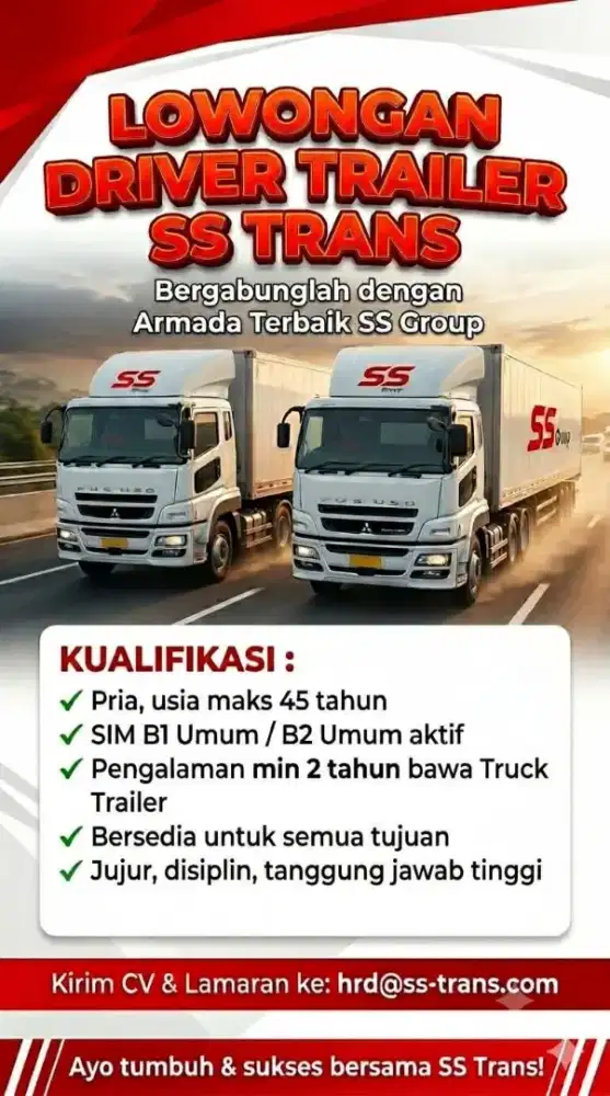 LOKER DRIVER TRAILER TAMBUN-JABODETABEK