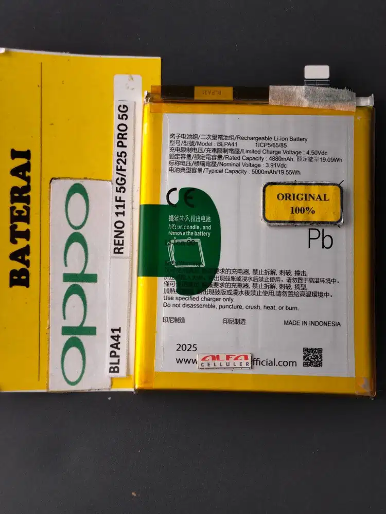Baterai OPPO BLPA41 OPPO RENO 11F 5G /F25 PRO 5G BLP-A41 ORIGINAL