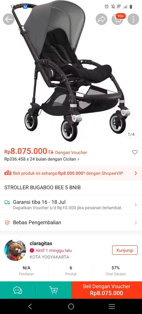 Stoler bekas bugaboo bee 5