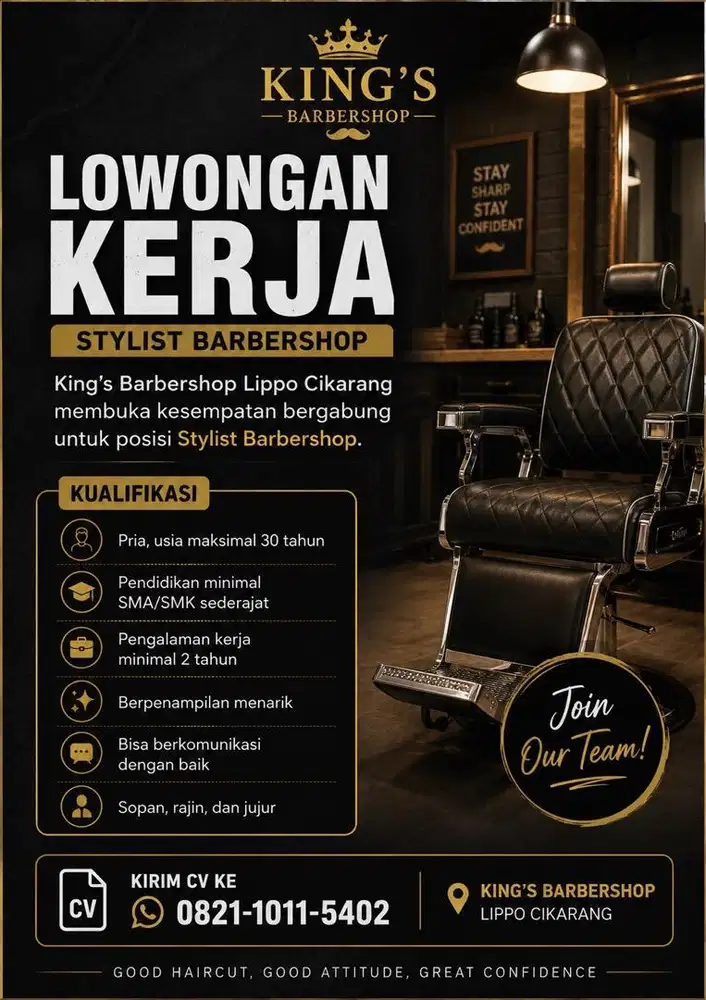 LOWONGAN PEKERJAAN STYLIST BARBERSHOP