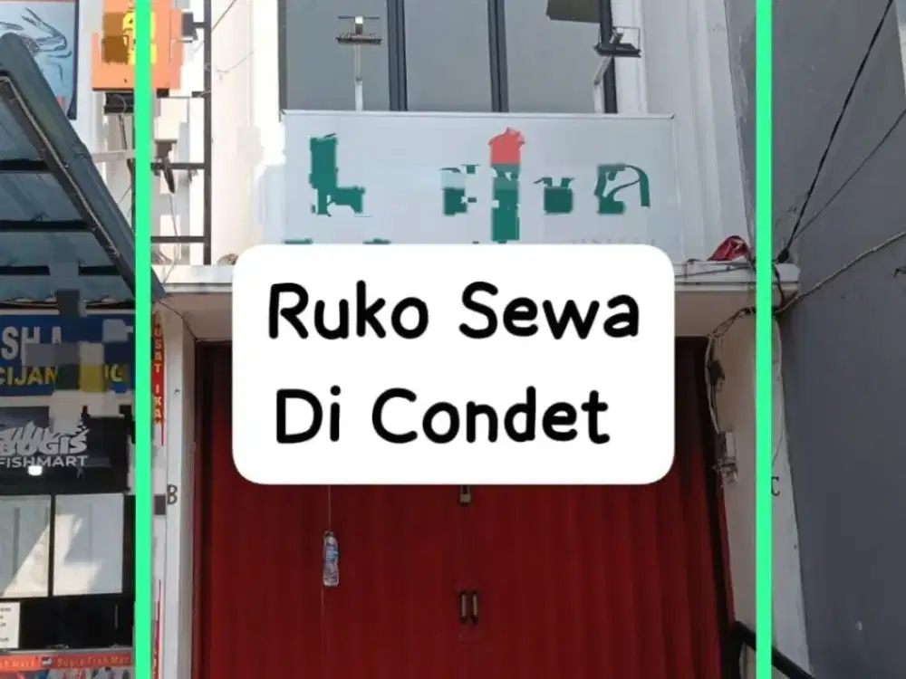 RUKO SEWA CONDET – JAKARTA TIMUR  Ruko 2 lantai siap pakai di kawasan strategis Condet.