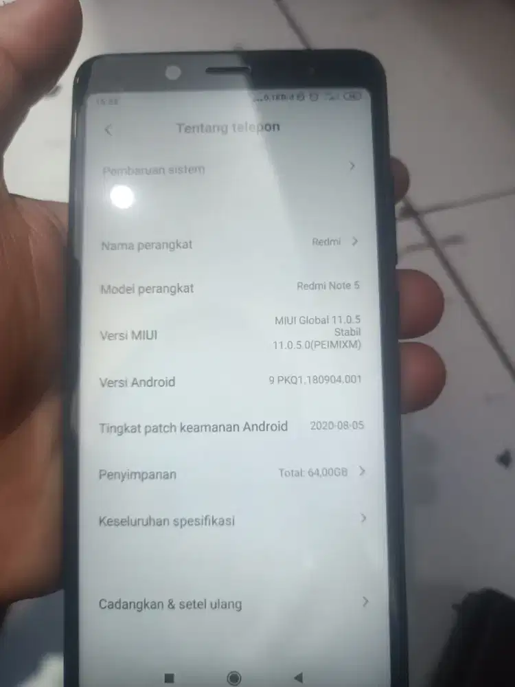 Redmi note 5 pro Ram 4/64 Batangan minus lecet pemakaian batangan