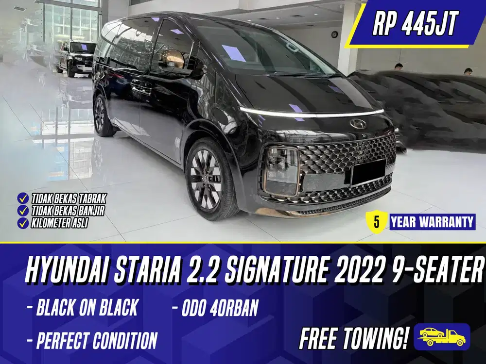 Hyundai Staria 2.2 Signature 2022 9 Seater Black Hitam