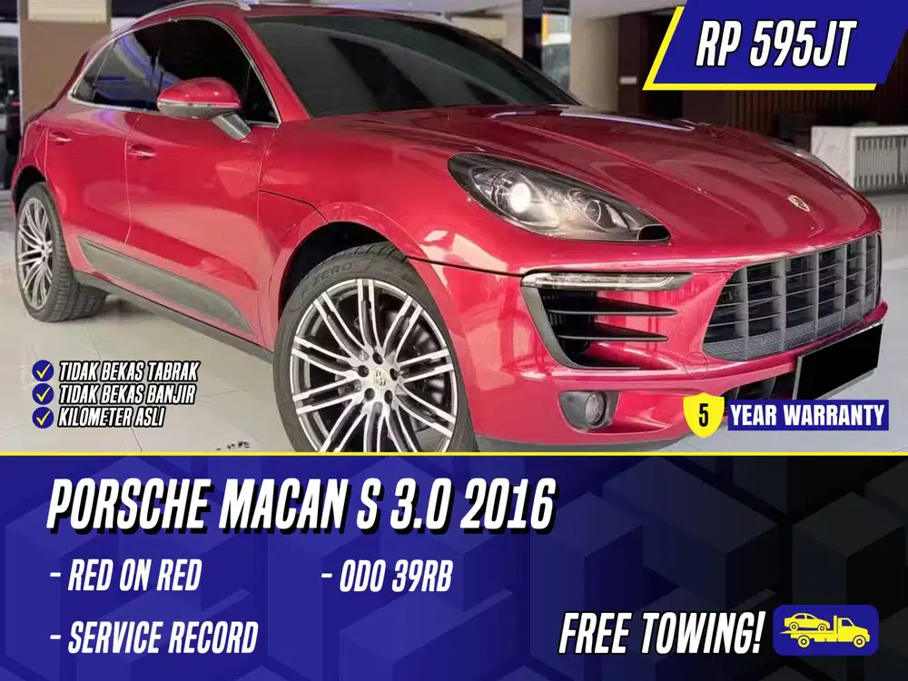 Porsche Macan S 3.0 2016 NIK 2015 Red Merah