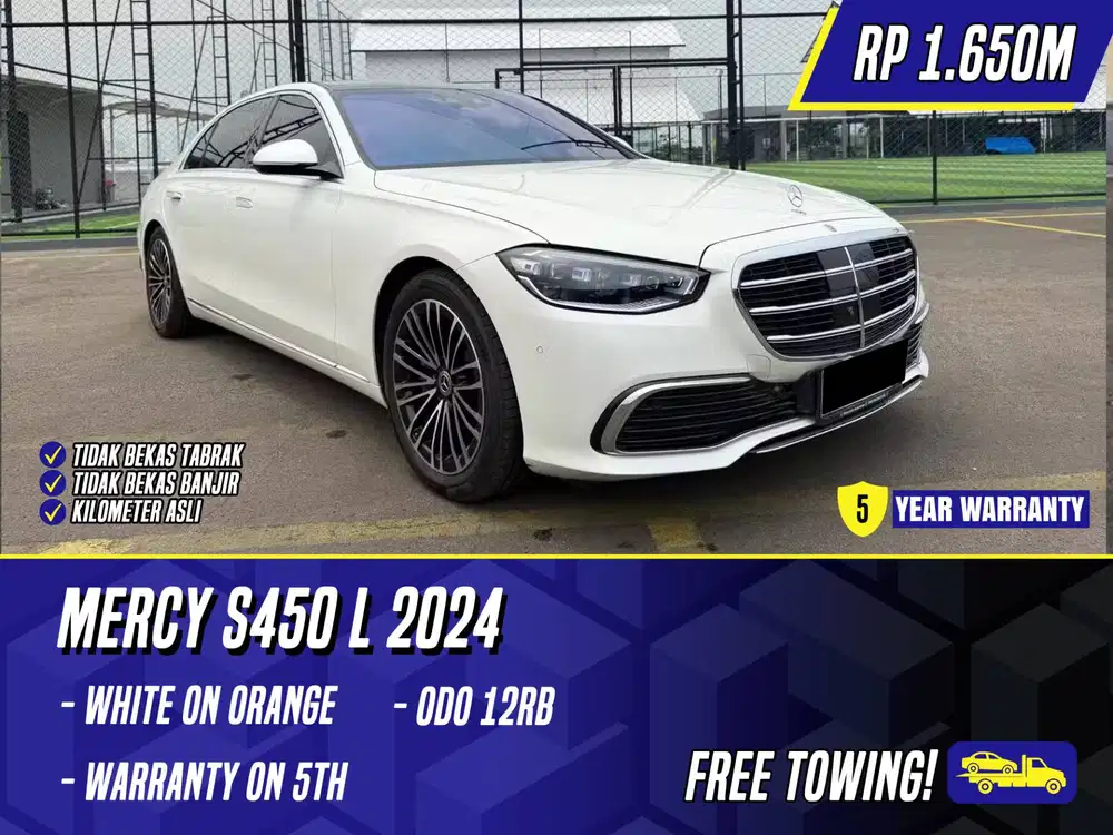 Mercedes Benz S450 L 2024 NIK 2023 White on Orange Putih S450L Mercy