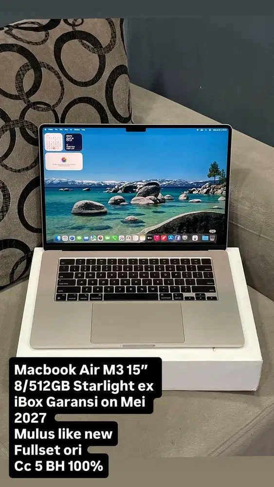 Macbook Air M3 15” 8/512GB Starlight ex iBox Garansi on Mei 2027