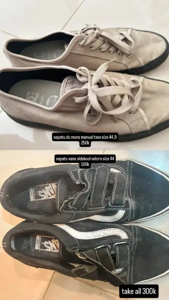 Sepatu vans dan DC