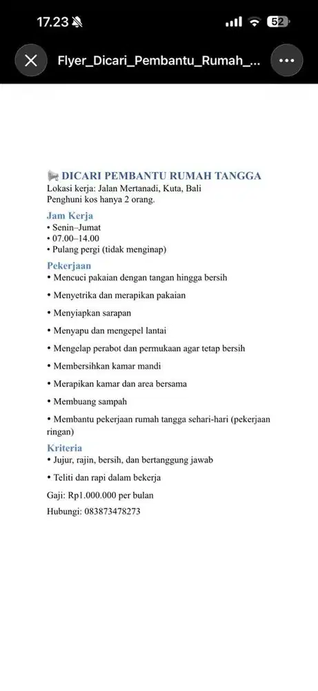 DICARI ART PULANG PERGI