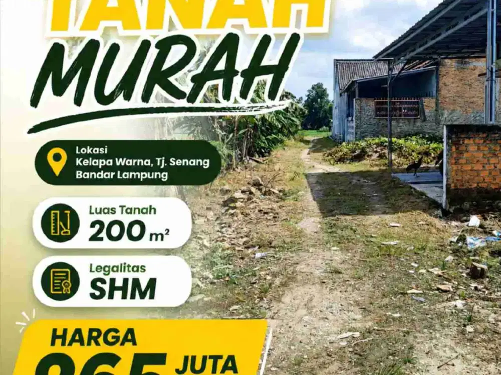 Tanah Murah Tj Senang 265jt 200m²
