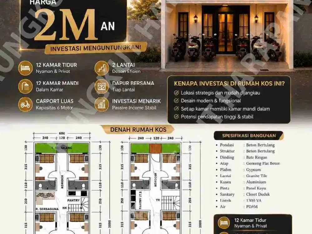 RUMAH KOS RUNGKUT HARAPAN DEKAT MERR, RUNGKUT ASRI, UPN,PENJARINGAN, RUNGKUT MAPAN
