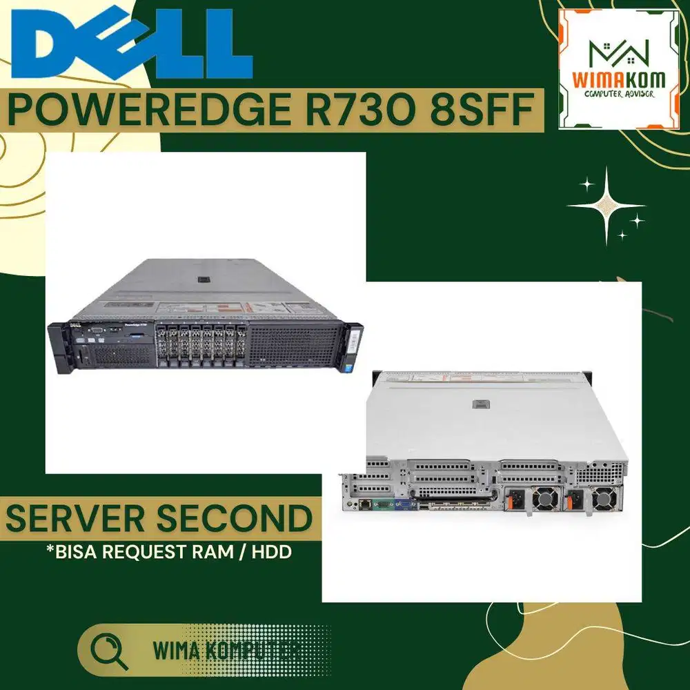 SERVER DELL R730 8 SFF 2x Xeon E5-2620v3 24 CORE RAM 64GB