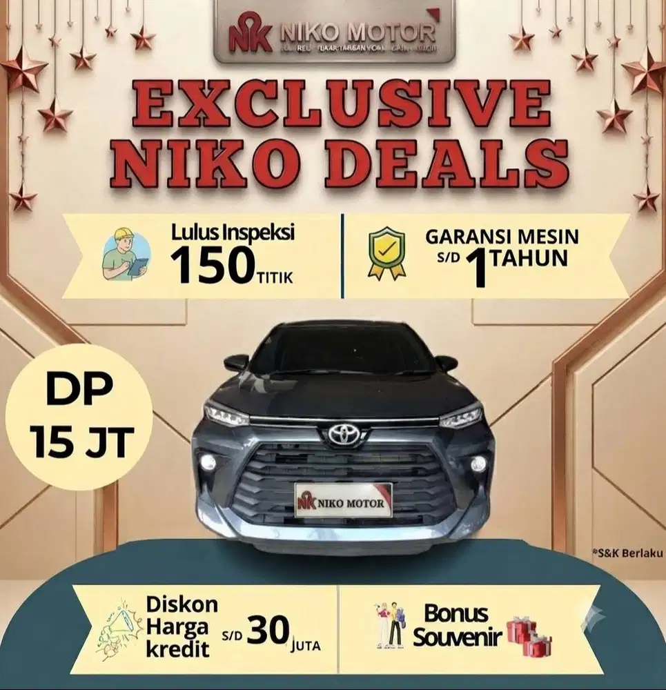(ANTIK KM30RB++) AVANZA G 2024 MT :2023|2025