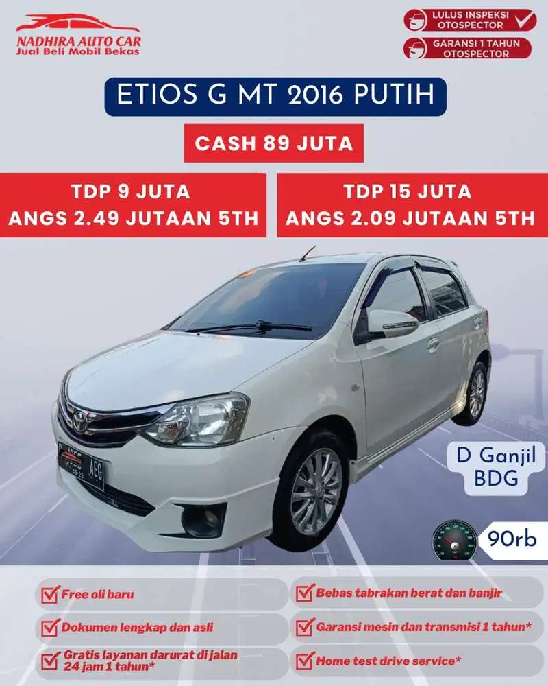 Angsuran 2 Jutaan Etios G MT 2016 Putih