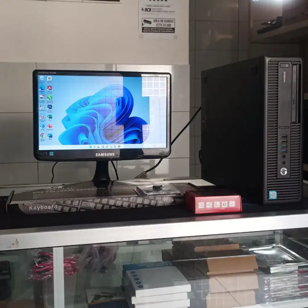 PC FULLSET HP INTEL I5 6500 RAM 8GB SSD 128GB MONITOR 16 Bisa desain