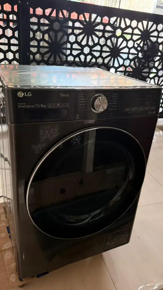 LG ThinQ mesin cuci front loading, washer dryer,inverter, 13Kg MULUS