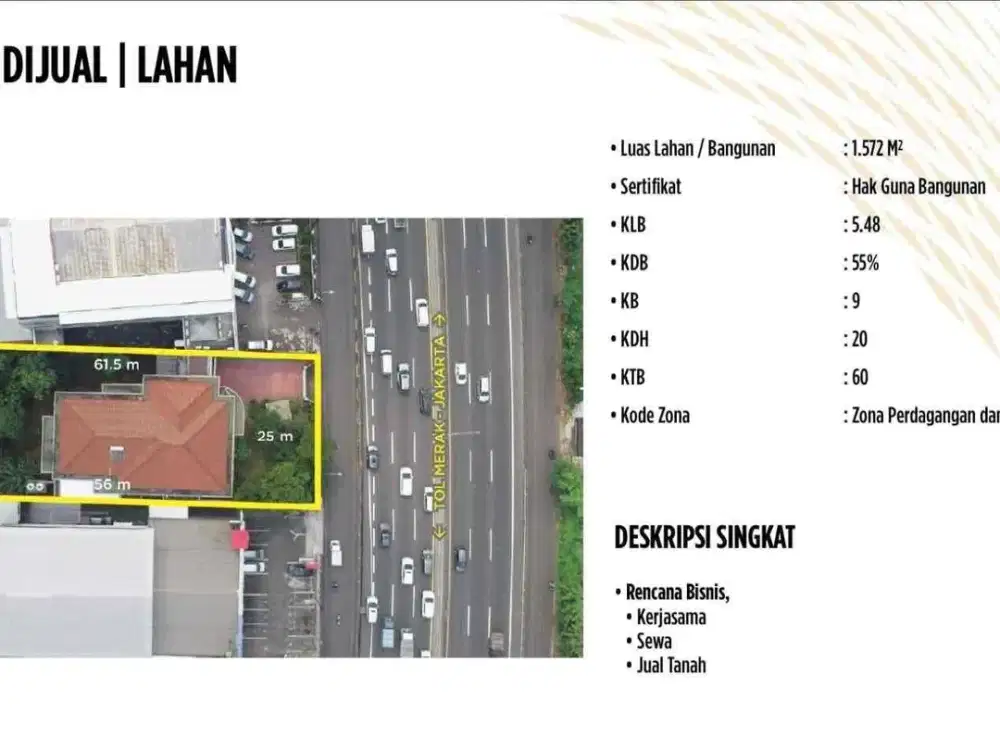 Tanah Kavling Komersial Di Jalan Arjuna Utara Pinggir Tol Kebon Jeruk Jakarta Barat