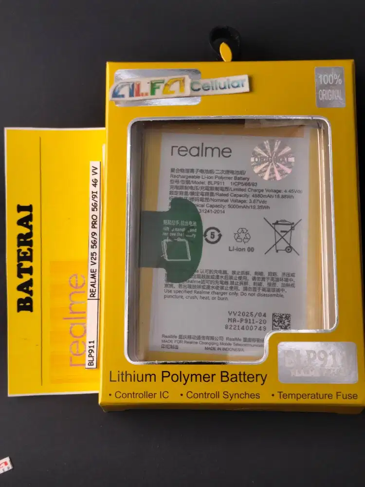 BATERAI REALME BLP911/ REALME V25 5G /9 PRO 5G /REALME 9I 4G