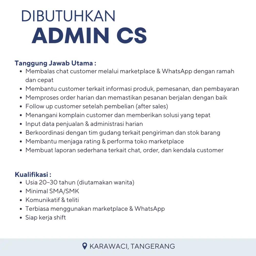 DIBUTUHKAN SEGERA