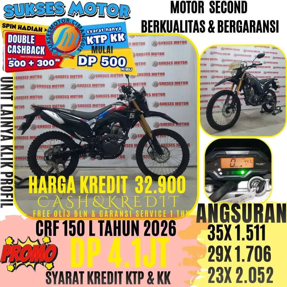 CRF 150 TAHUN 2026 BERGARANSI CASBACK UPTO 300 RIBUAN