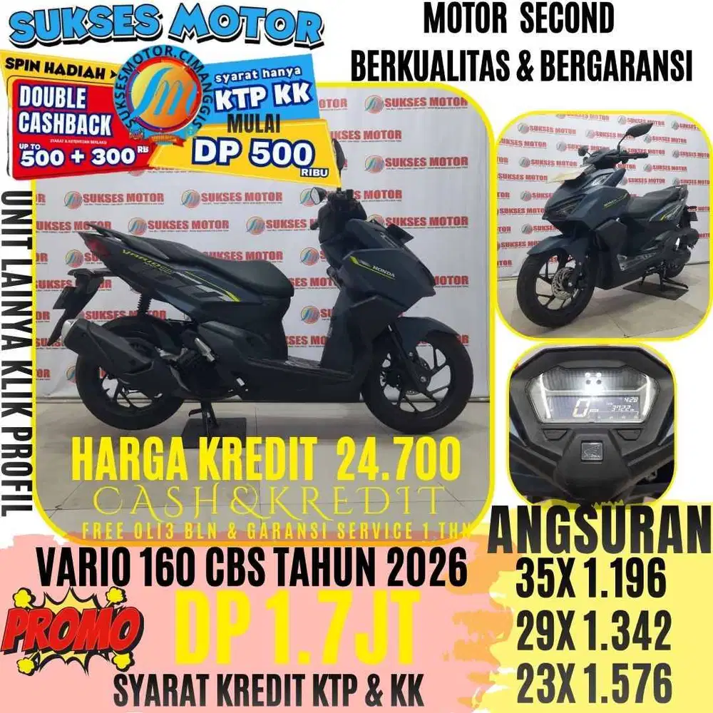 VARIO 160 CBS TAHUN 2026 BERGARANSI CASHBACK UPTO 300 RIBUAN