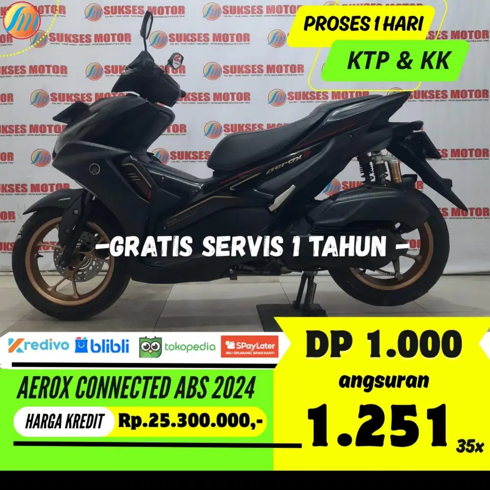 DP 1JUTA YAMAHA AEROX CONNECTED ABS 2024 ANGSURAN TERJANGKAU KTP KK