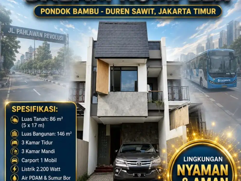 Rumah Baru Di Duren Sawit Jakarta Timur Dekat Stasiun akereta Cepat